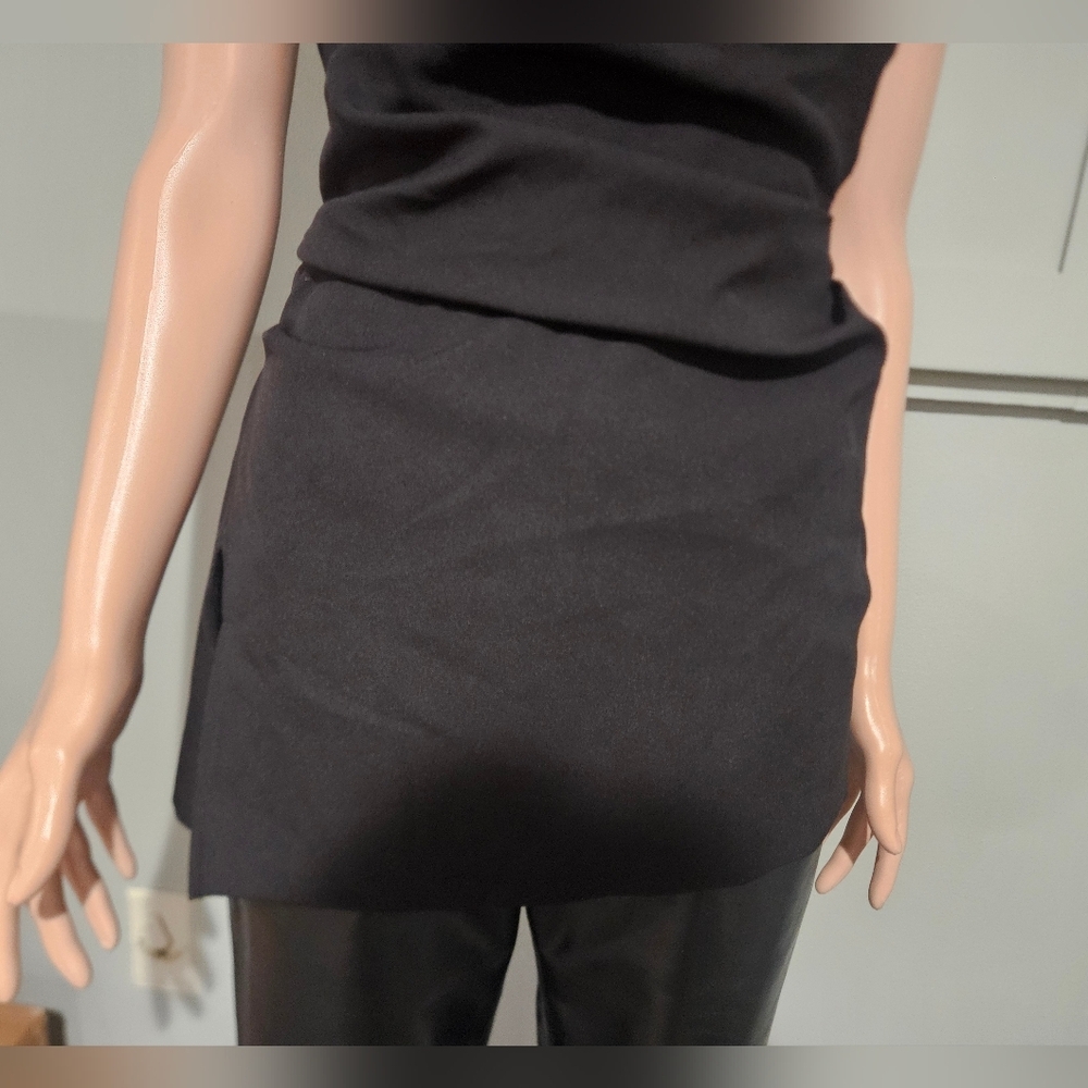 Zara Draped Strapless Asymmetric Top| Sculpted Waist|Minimalist Black Tube Top.S - Picture 6 of 15